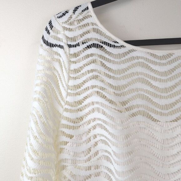 Lilly Pulitzer Topanga Dress Cameo White Wavy Knit Lace Size L NWT - Picture 6 of 15